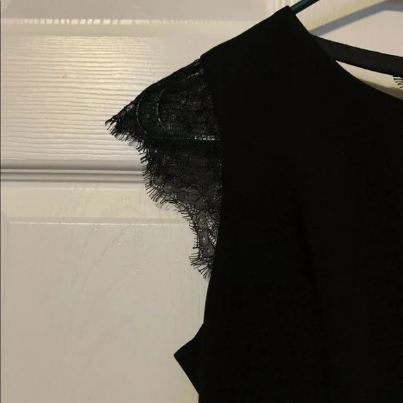 BCBG Generation Black Lace Inset Cocktail Dress 4 - Picture 2 of 5